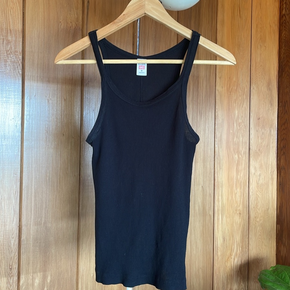 Hanes x RE/DONE Ribbed Tank Size Medium Black - Picture 3 of 7